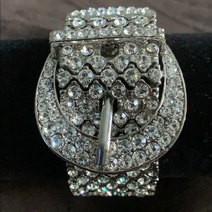 STUNNING Silver Tone Bracelet with Crystals